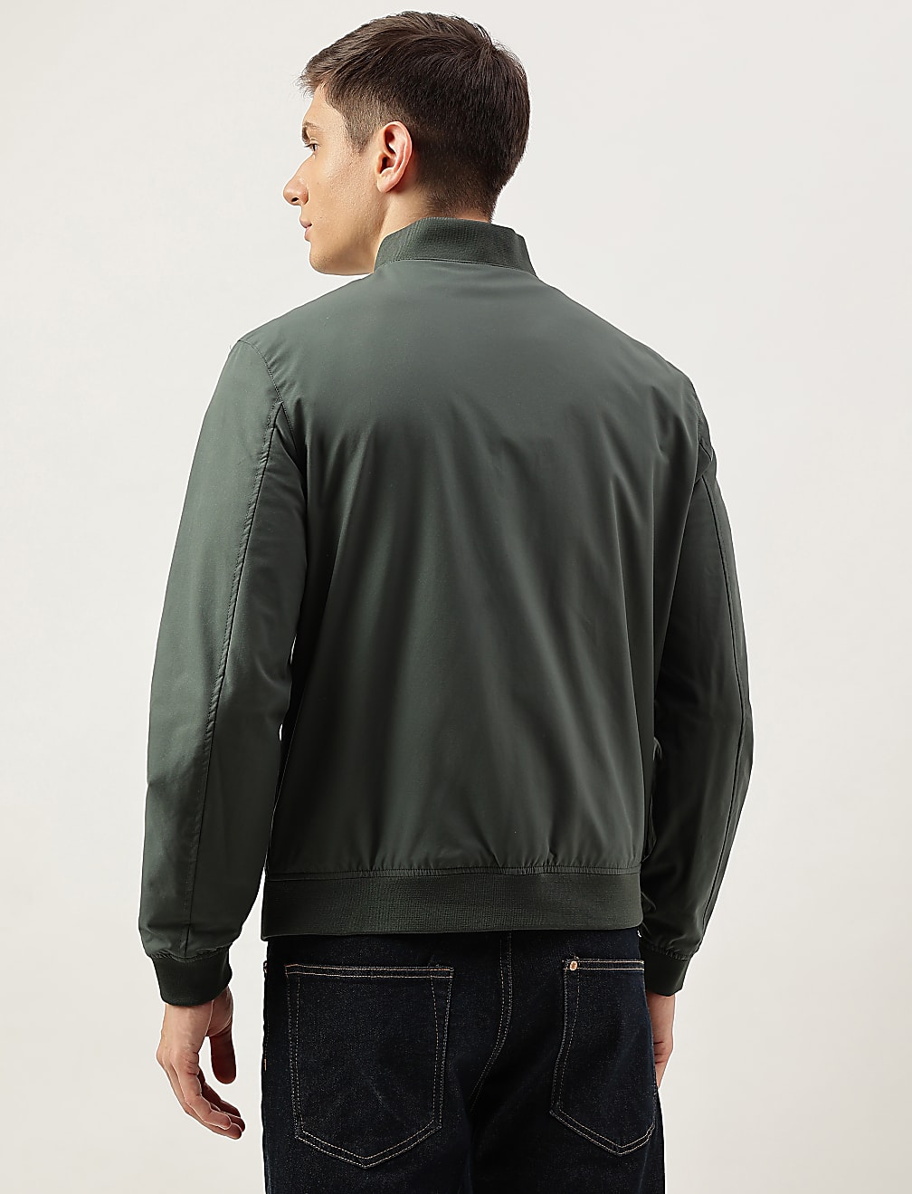 Plain Band Collar Jacket