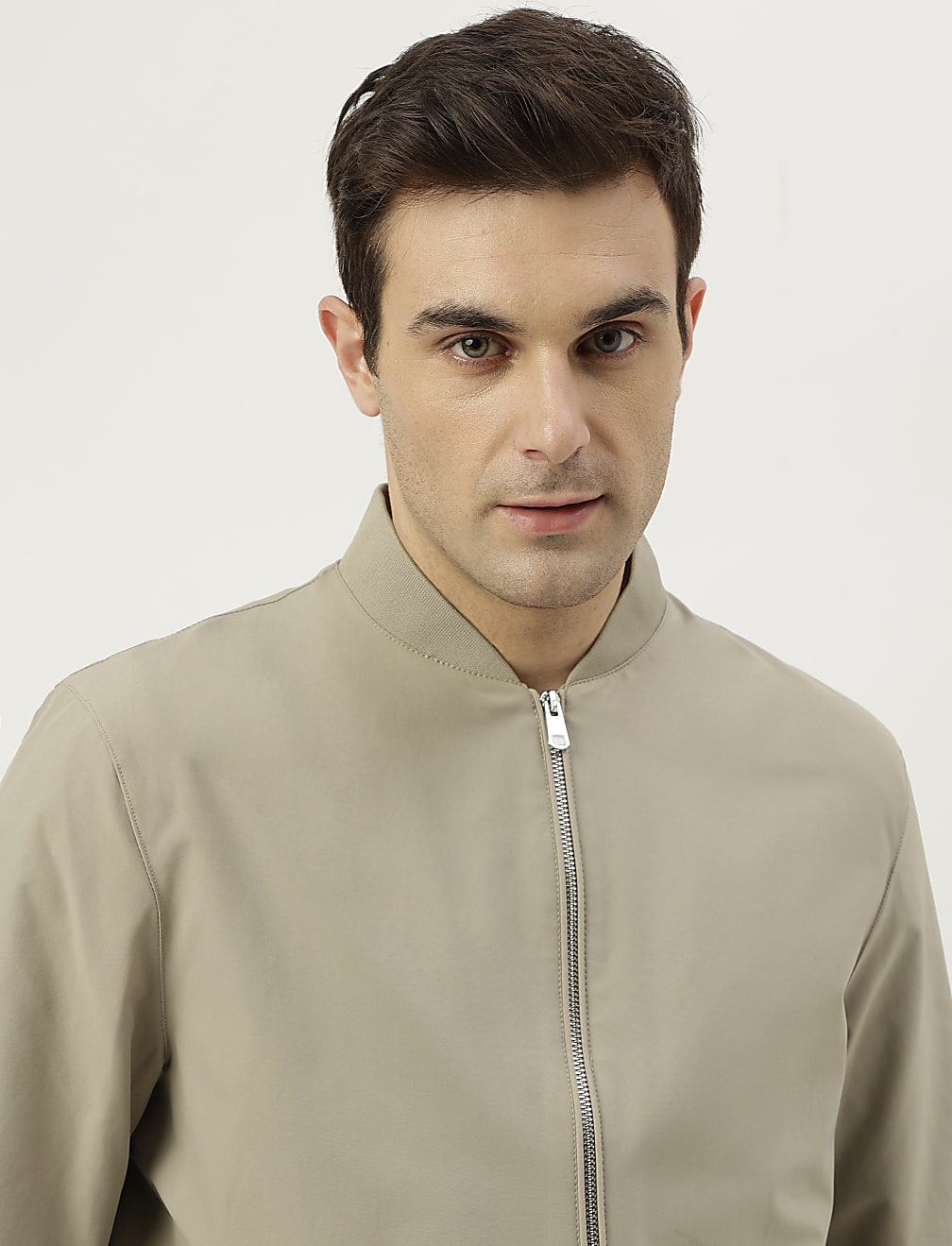 Plain Band Collar Jacket