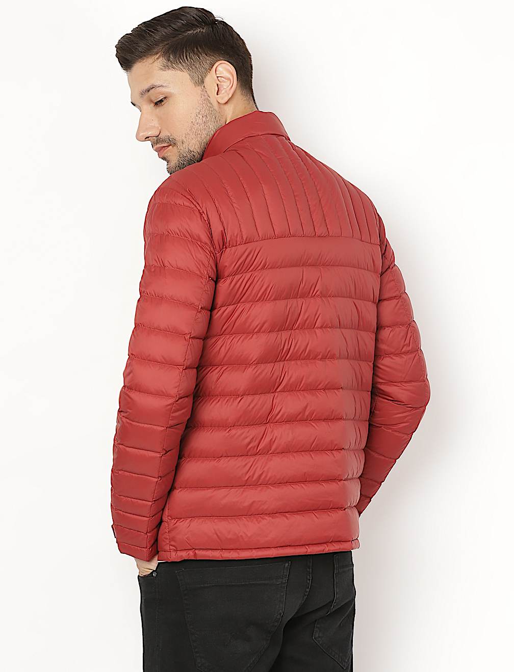 Pure Polyamide Plain High Neck Jacket