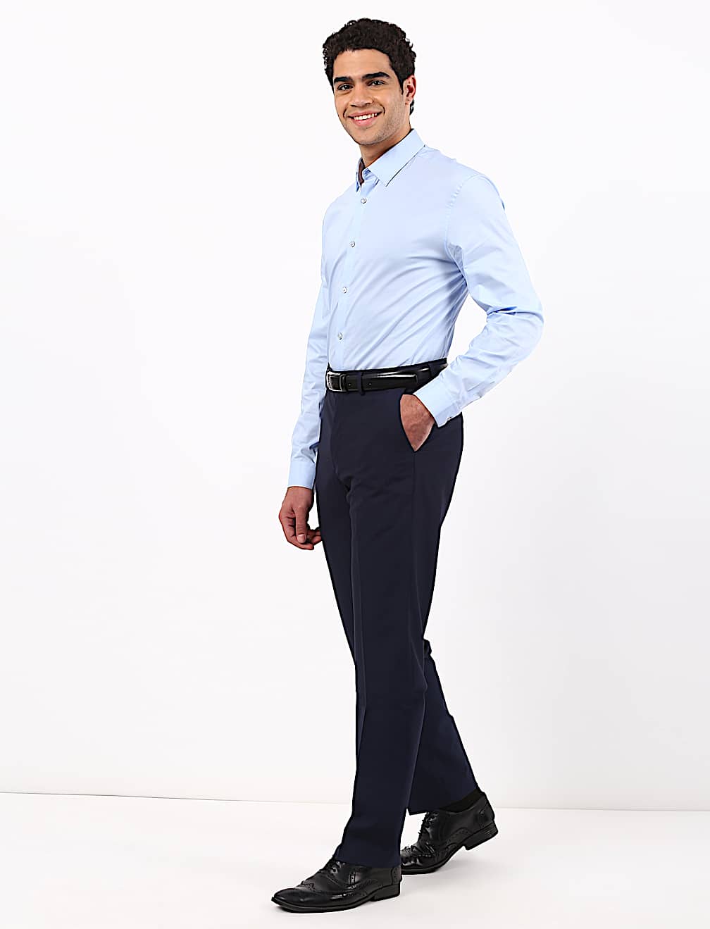 Plain Dark Navy Slim Fit Trouser