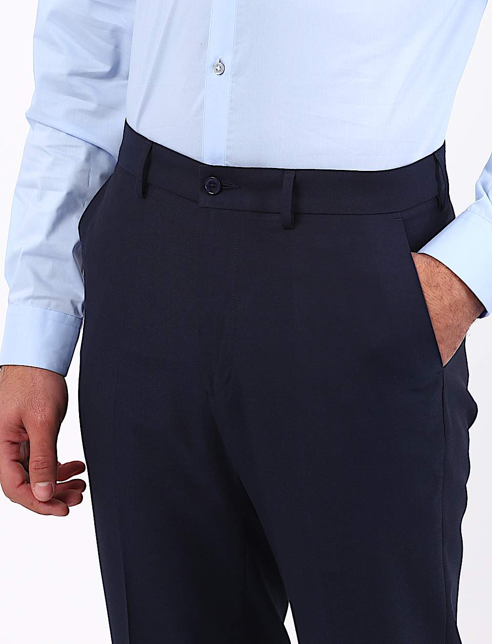 Plain Dark Navy Slim Fit Trouser