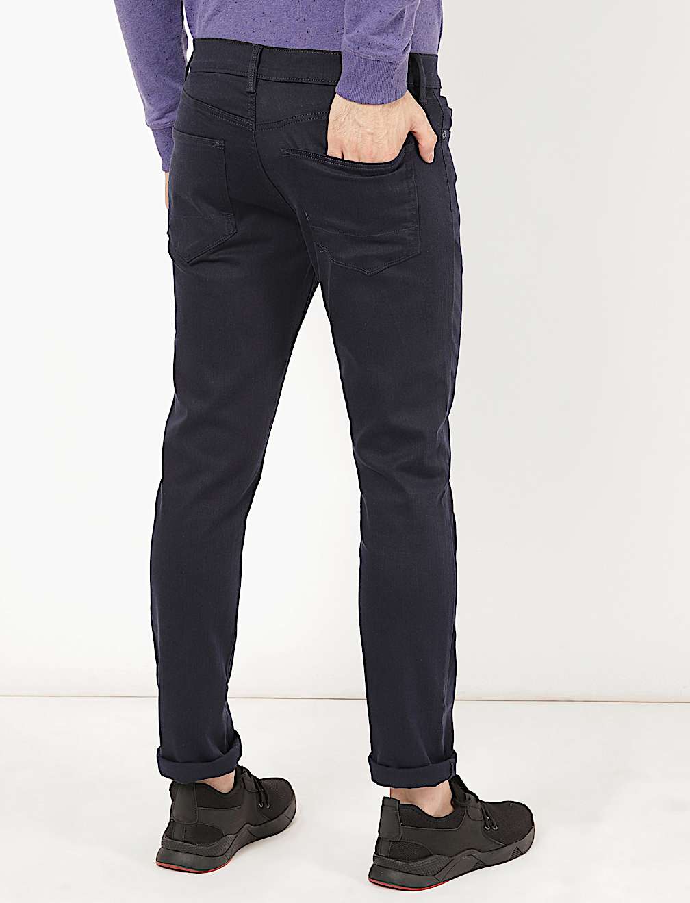 Cotton Mix Plain Slim Fit Jeans