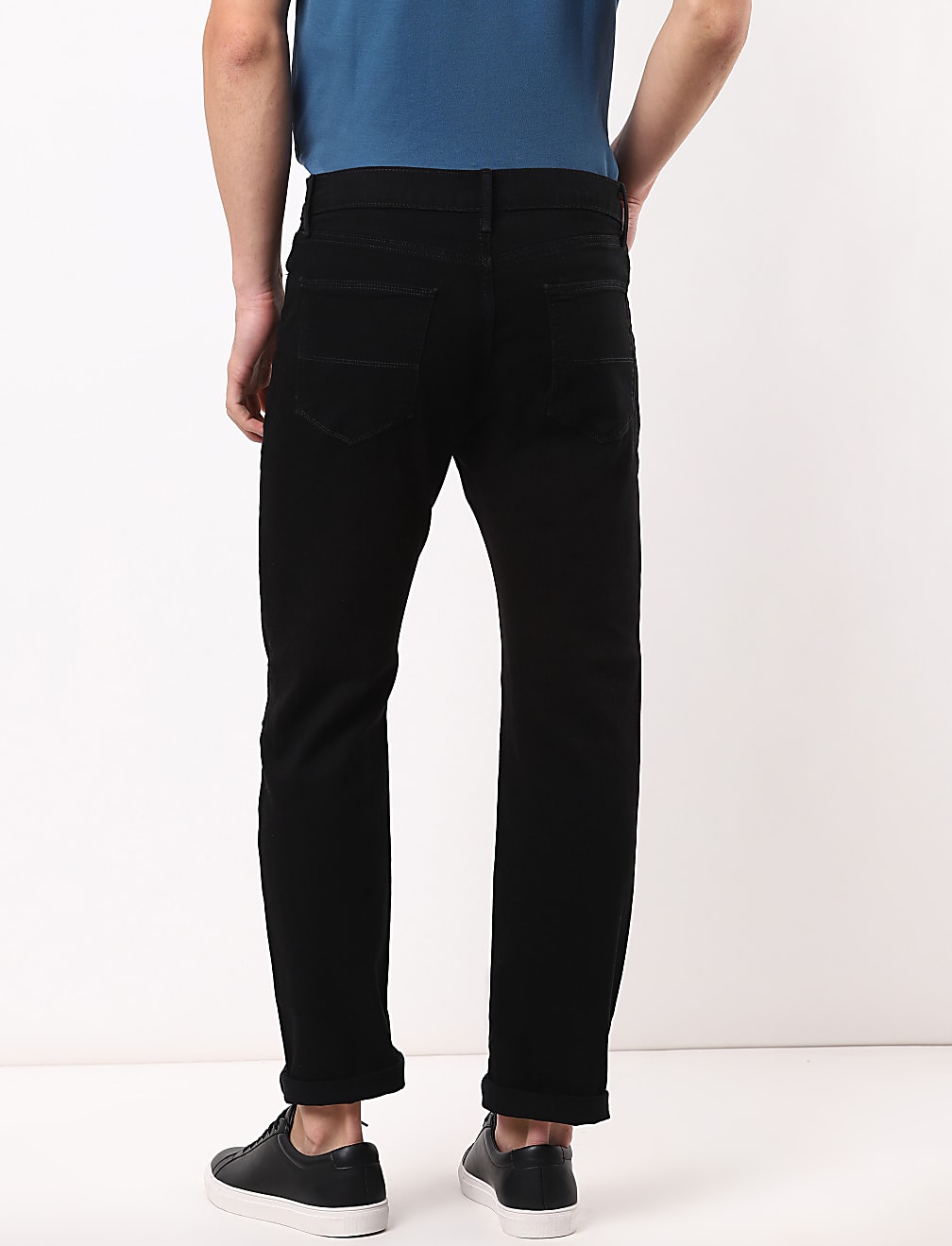 Cotton Mix Plain Regular Fit Jeans