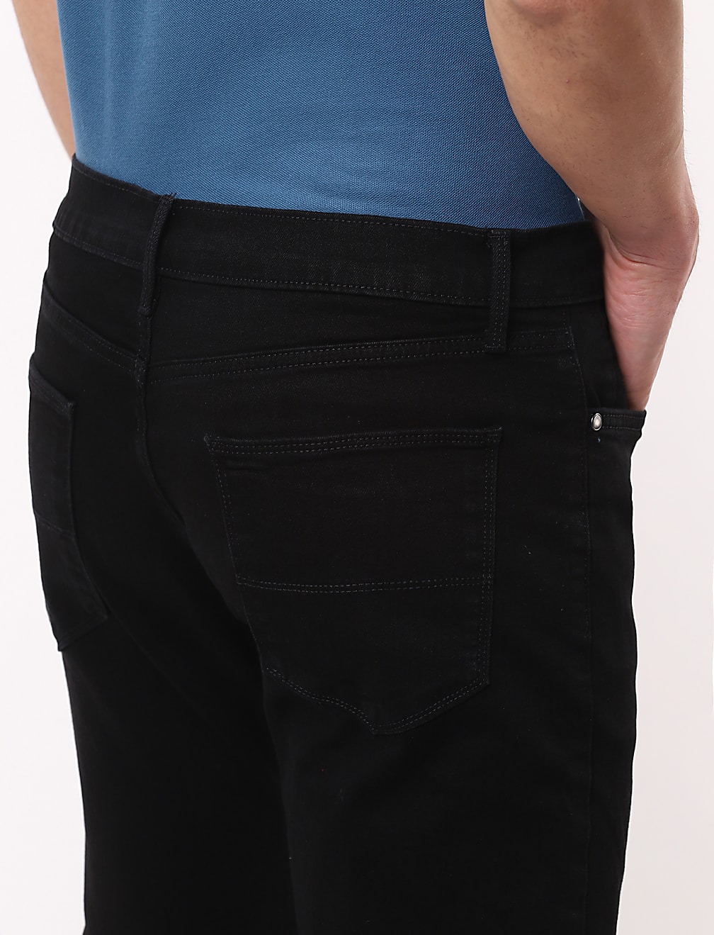 Cotton Mix Plain Regular Fit Jeans