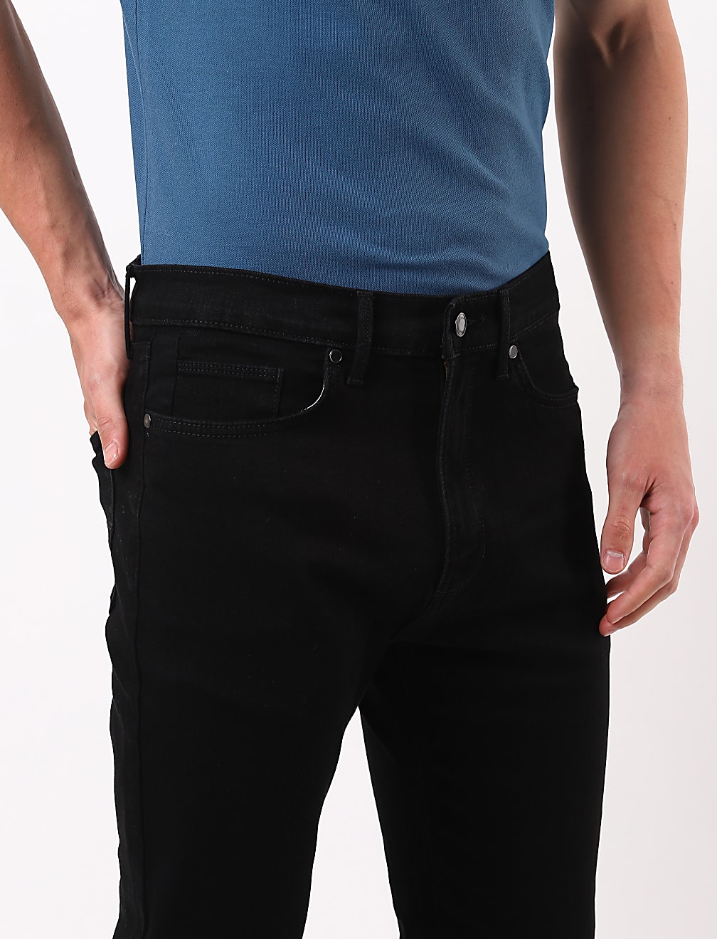Cotton Mix Plain Regular Fit Jeans