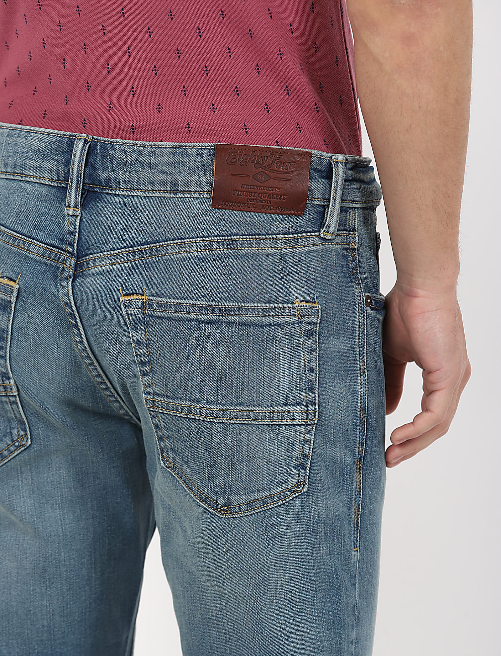 Cotton Mix Plain Slim Fit Jeans