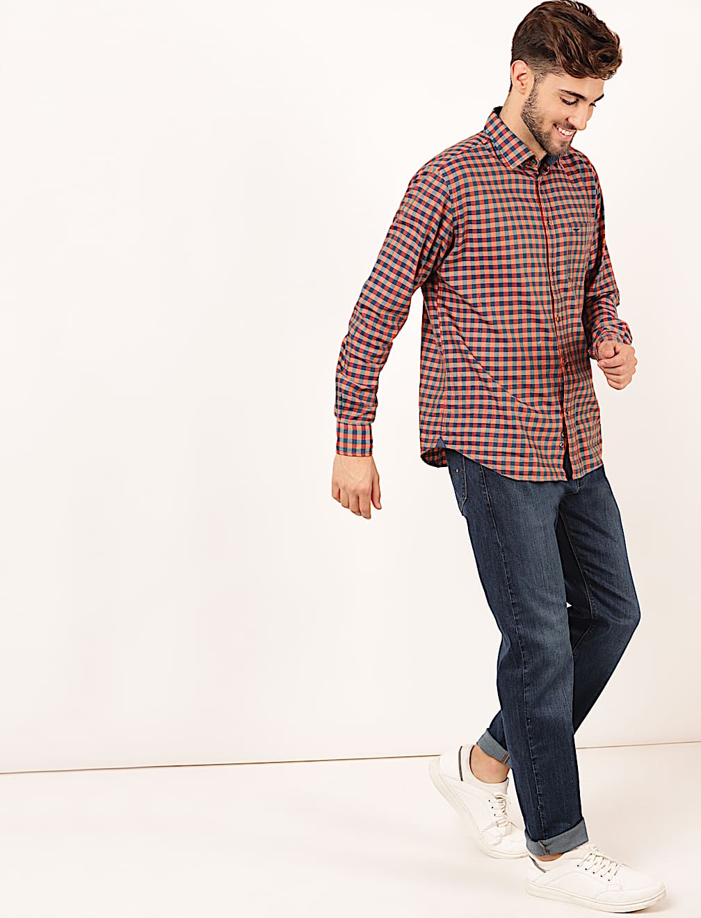 Cotton Mix Plain Regular Fit Jeans