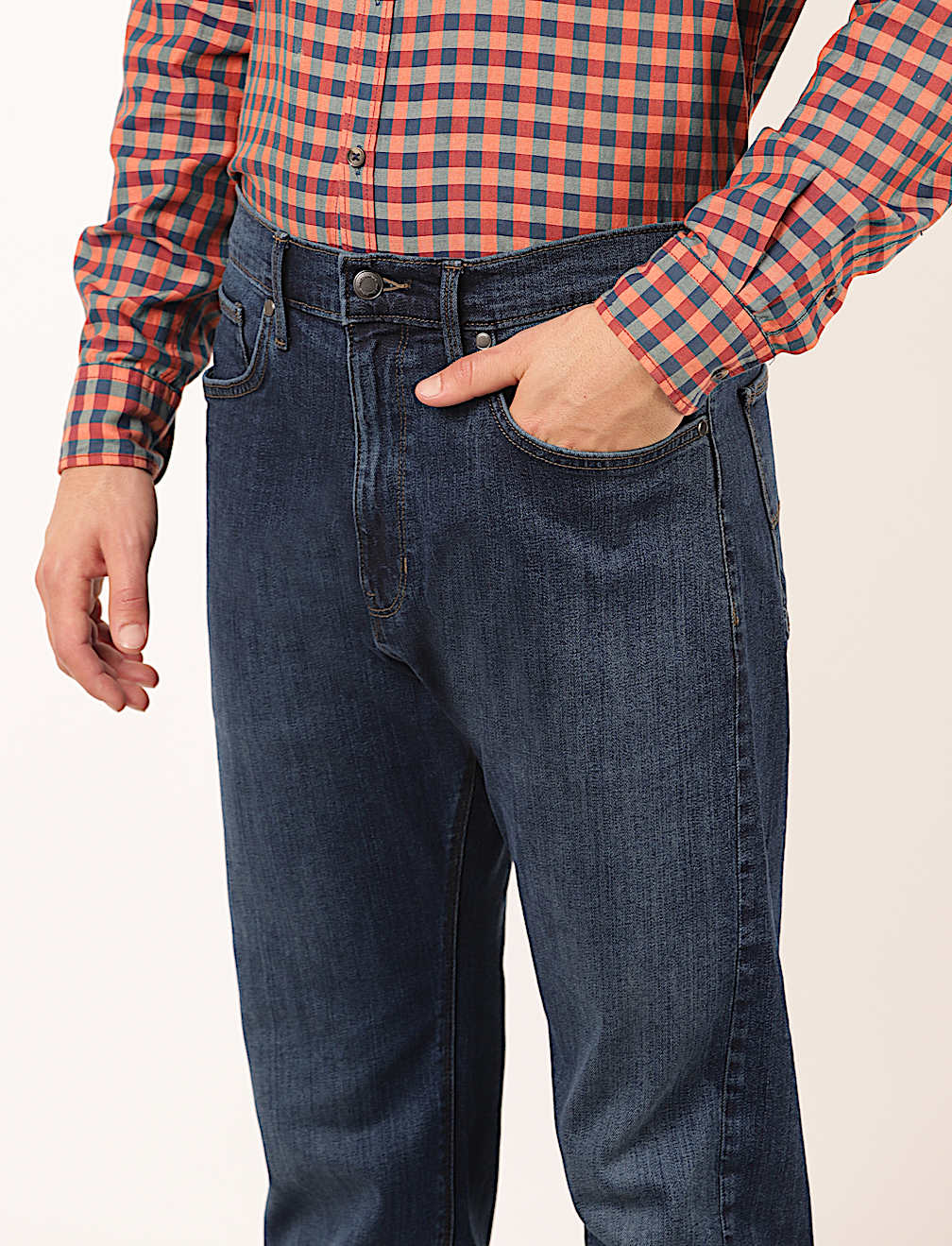 Cotton Mix Plain Regular Fit Jeans