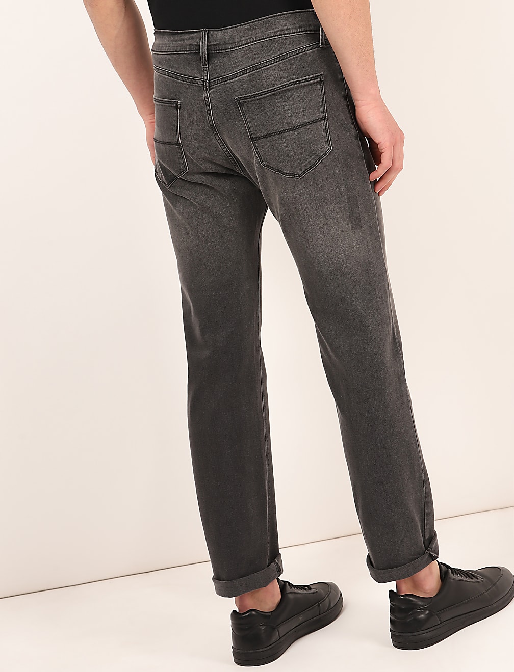 Cotton Mix Plain Regular Fit Jeans