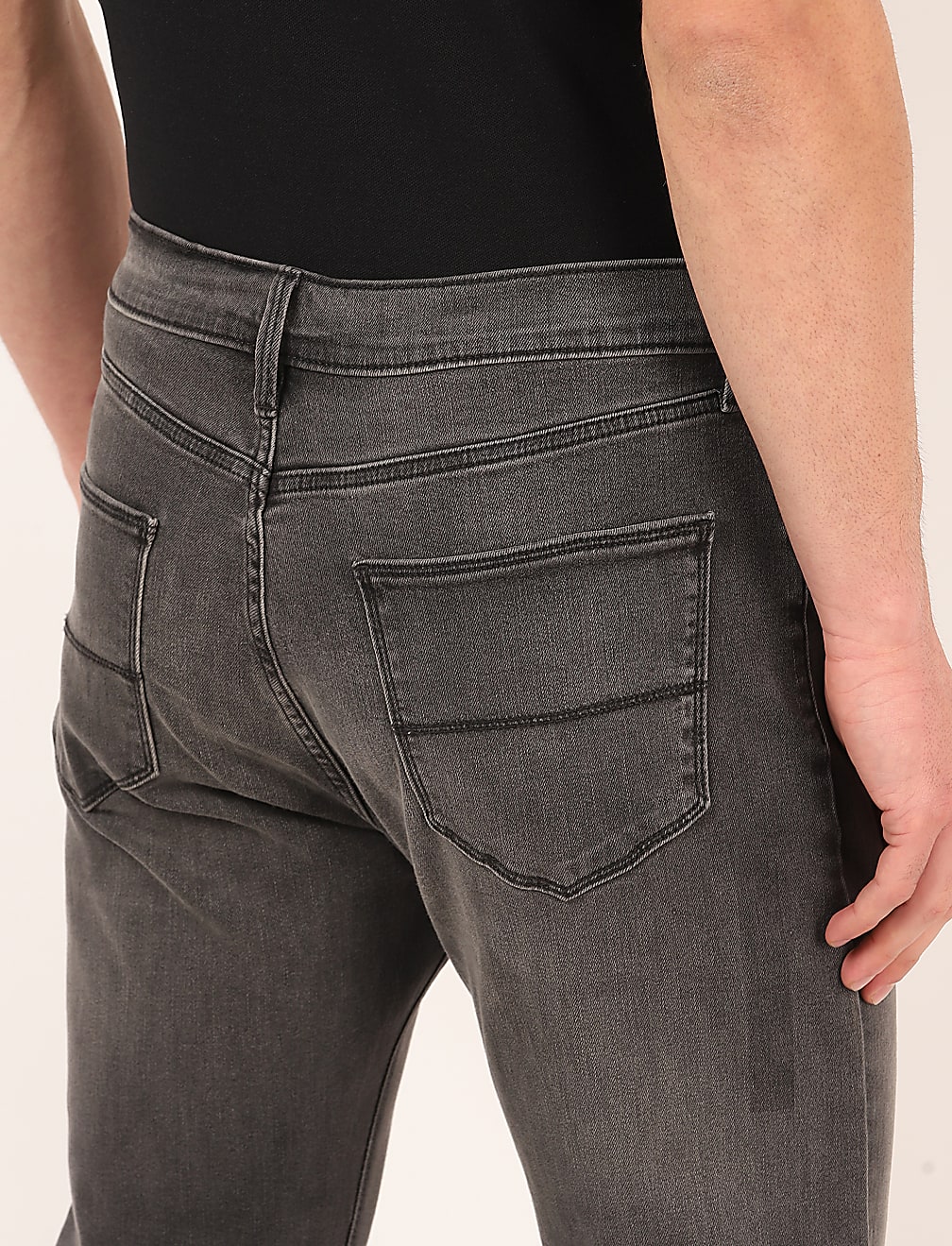 Cotton Mix Plain Regular Fit Jeans