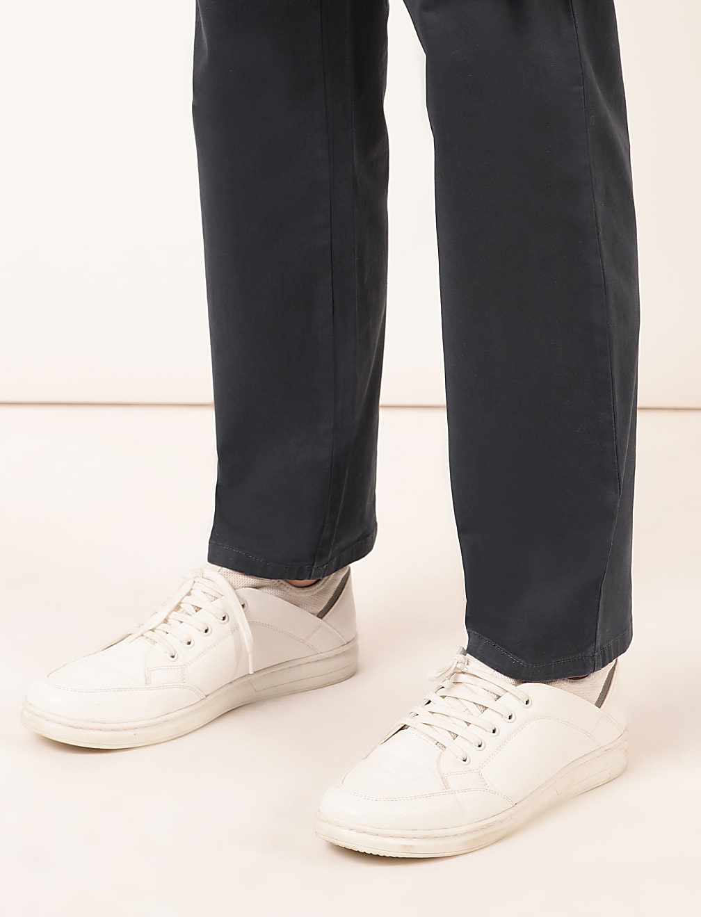 Cotton Mix Plain Regular Fit Trouser