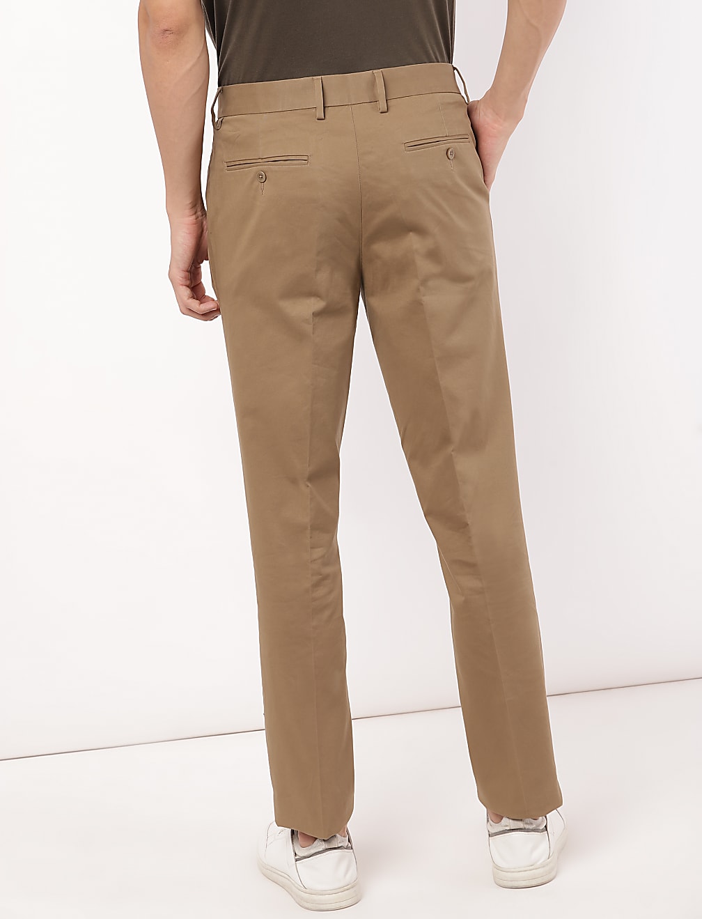 Cotton Mix Plain Slim Fit Trouser
