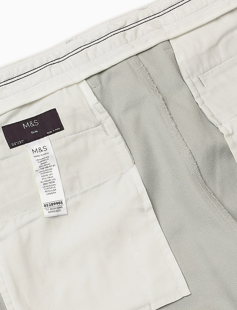 Pure Cotton Textured Slim Fit Trouser