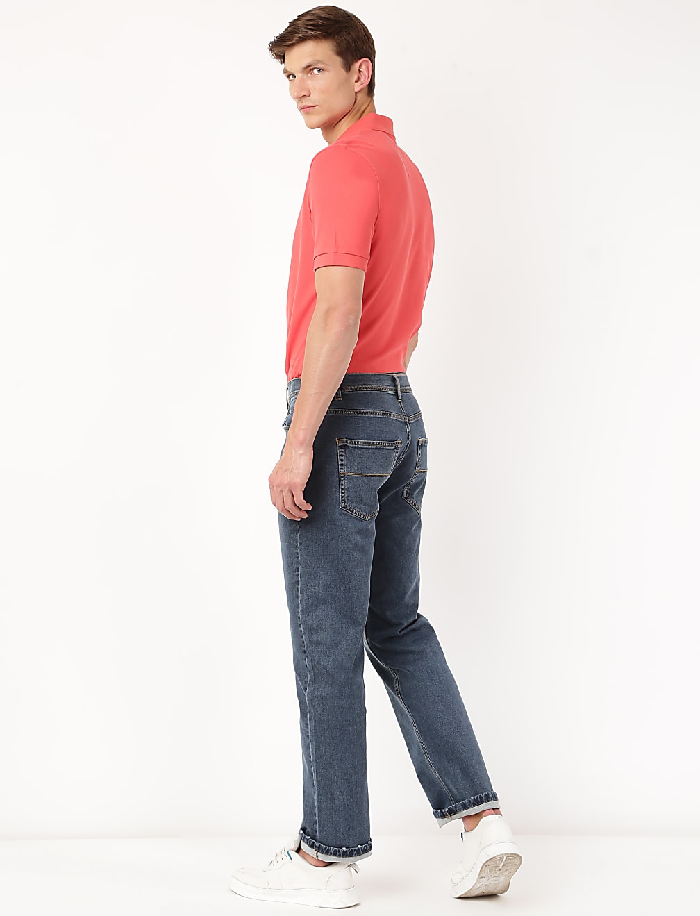 Cotton Mix Plain Regular Fit Jeans