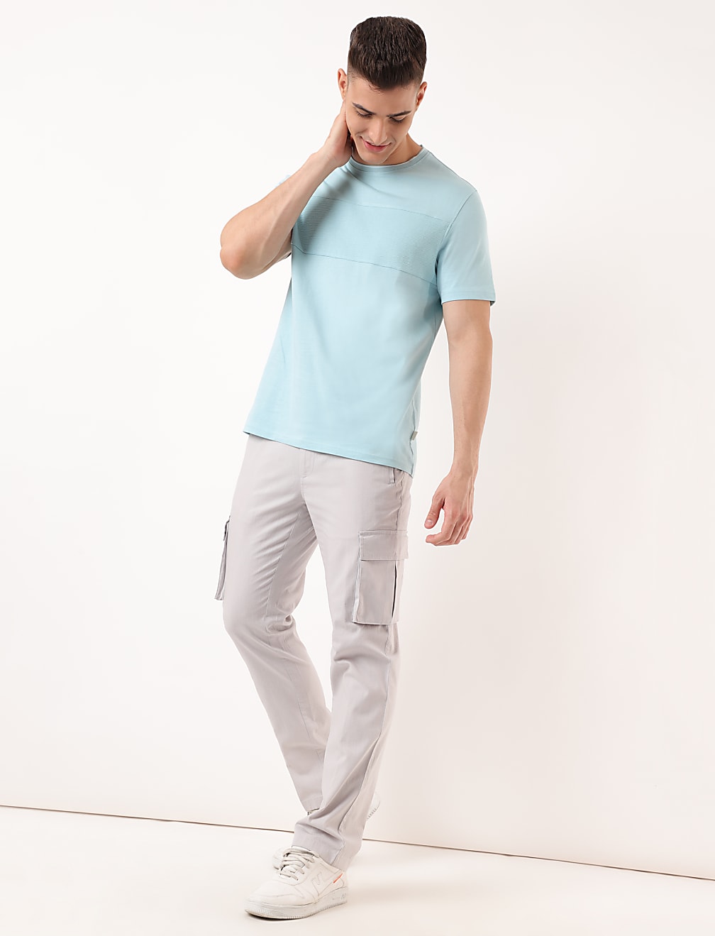 Cotton Mix Plain Regular Fit Trouser