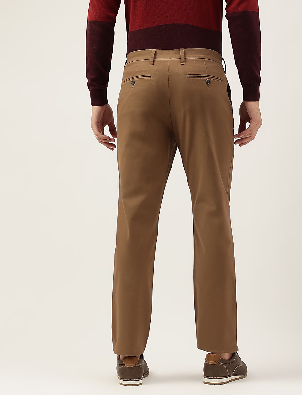 Regular Fit Cotton Mix Plain Chinos