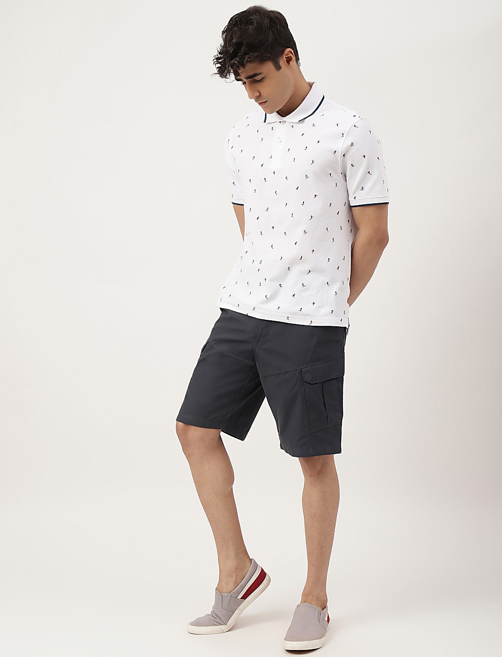 Cotton Mix Plain Regular Fit Shorts