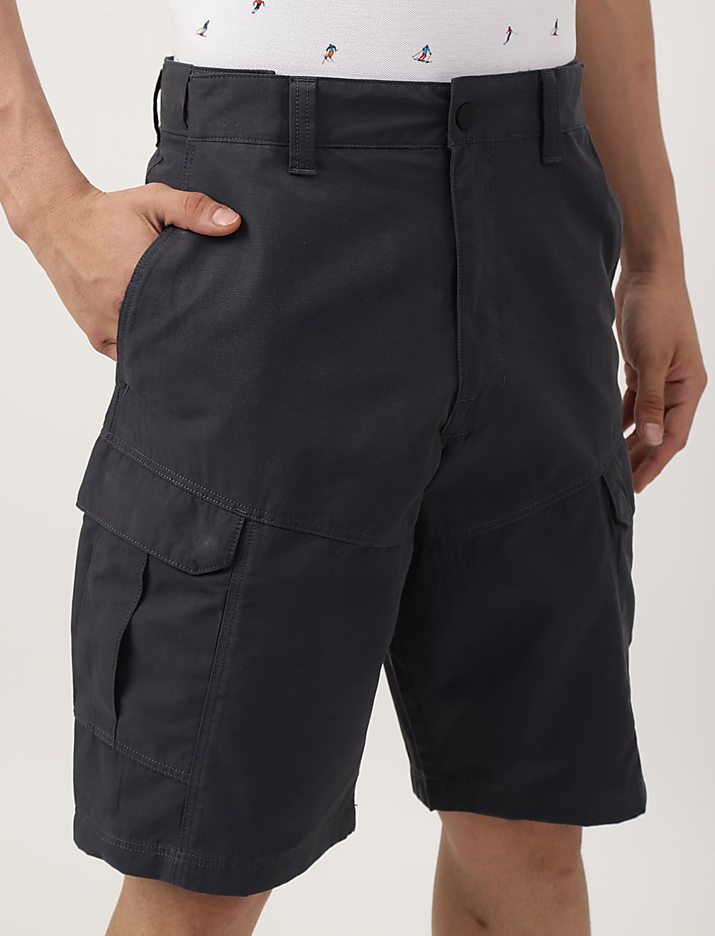 Cotton Mix Plain Regular Fit Shorts