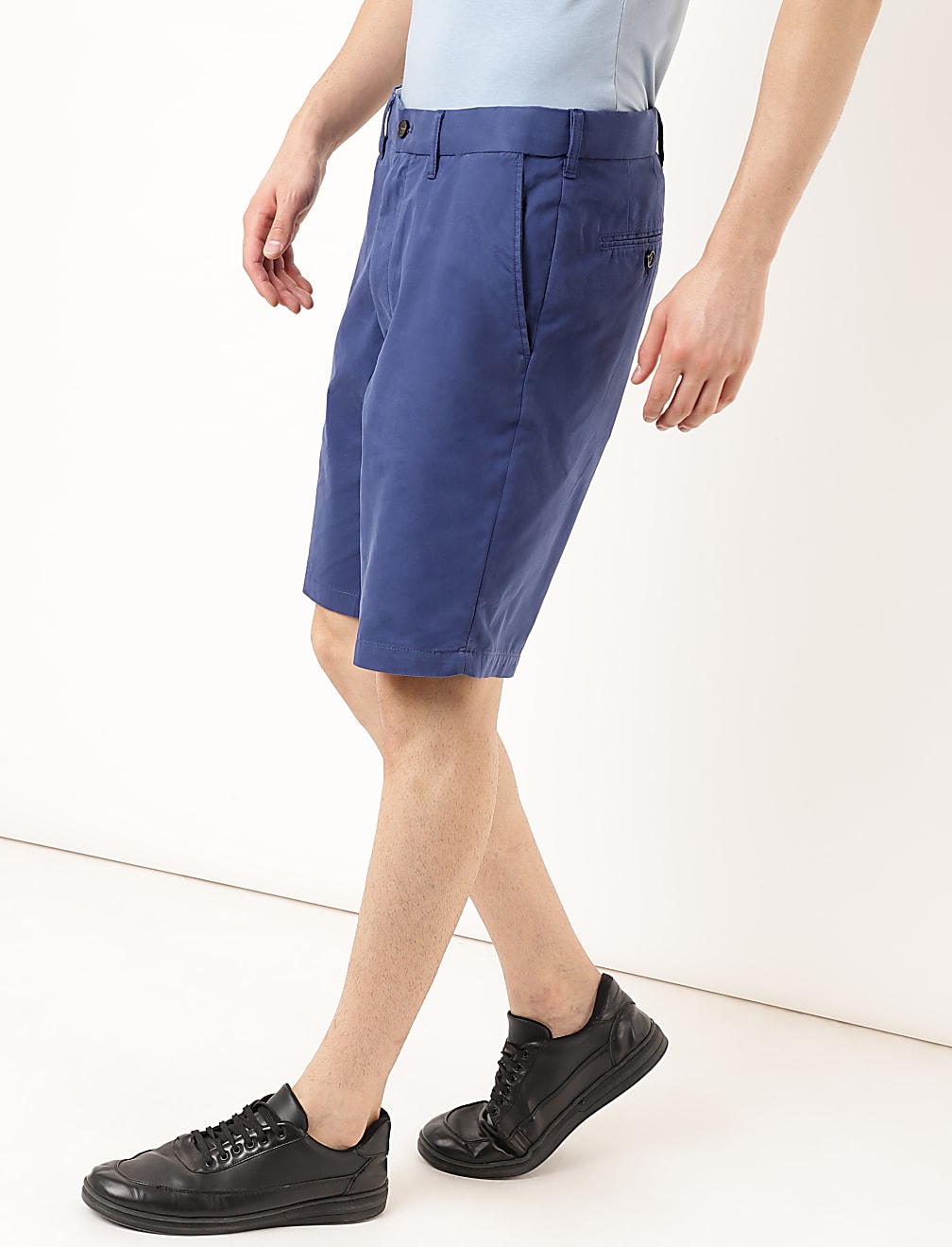 Cotton Mix Plain Regular Fit Shorts