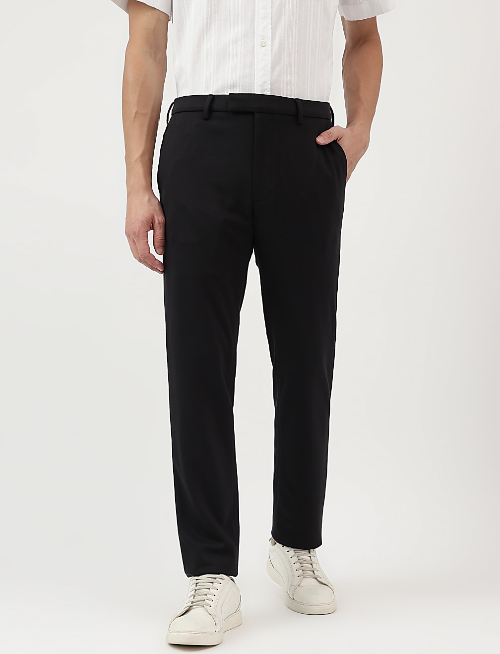 Slim Fit Plain Trousers