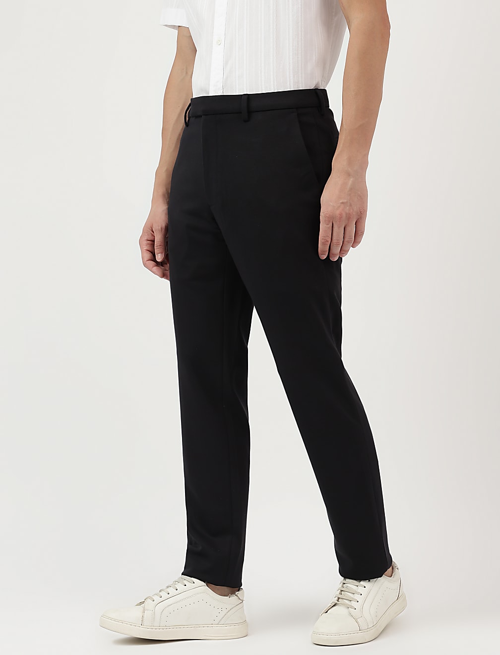 Slim Fit Plain Trousers