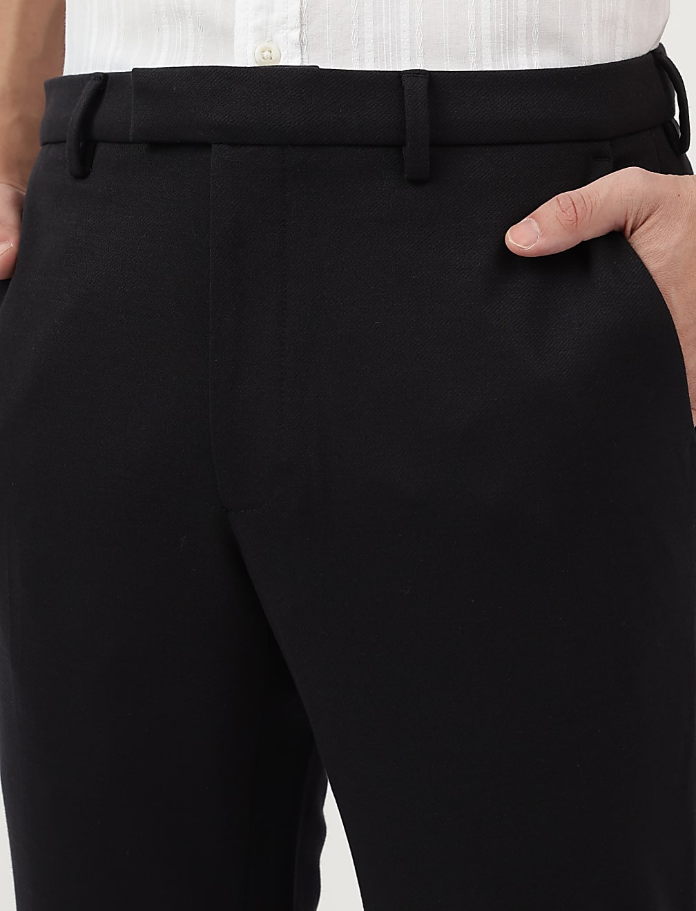 Slim Fit Plain Trousers