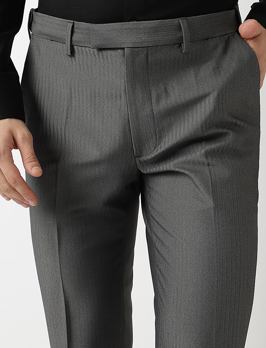 Slim Fit Plain Trousers