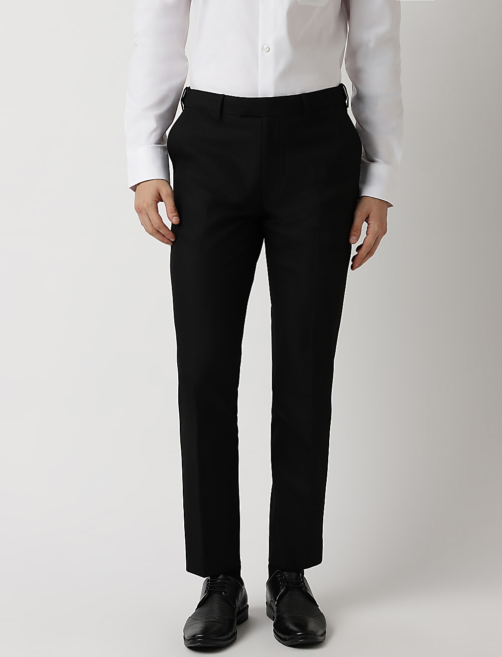 Slim Fit Plain Trousers