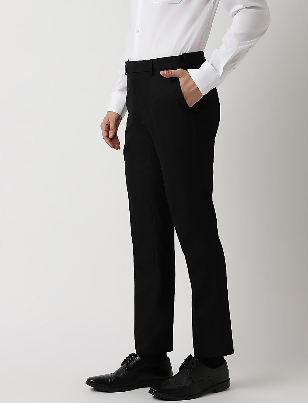 Slim Fit Plain Trousers
