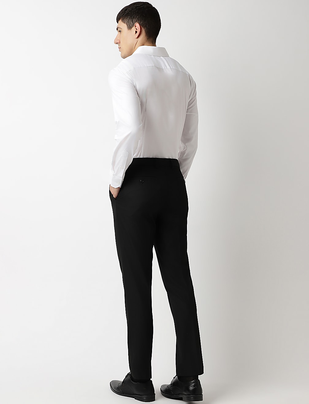 Slim Fit Plain Trousers