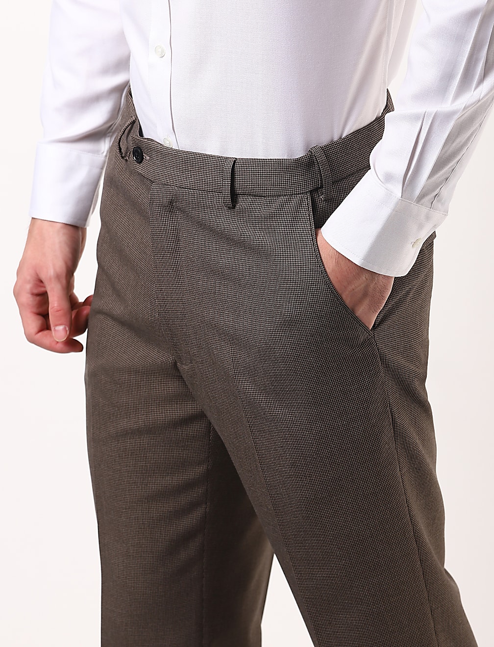Poly Viscose Self Design Regular Fit Trouser