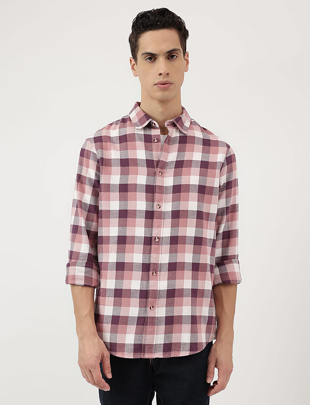 Pure Cotton Spread Collar Shirt