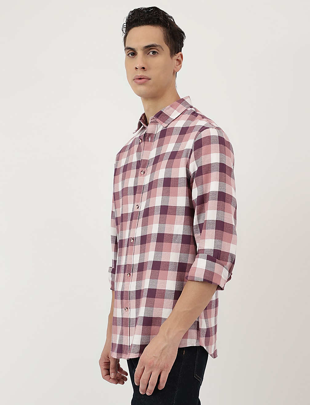 Pure Cotton Spread Collar Shirt
