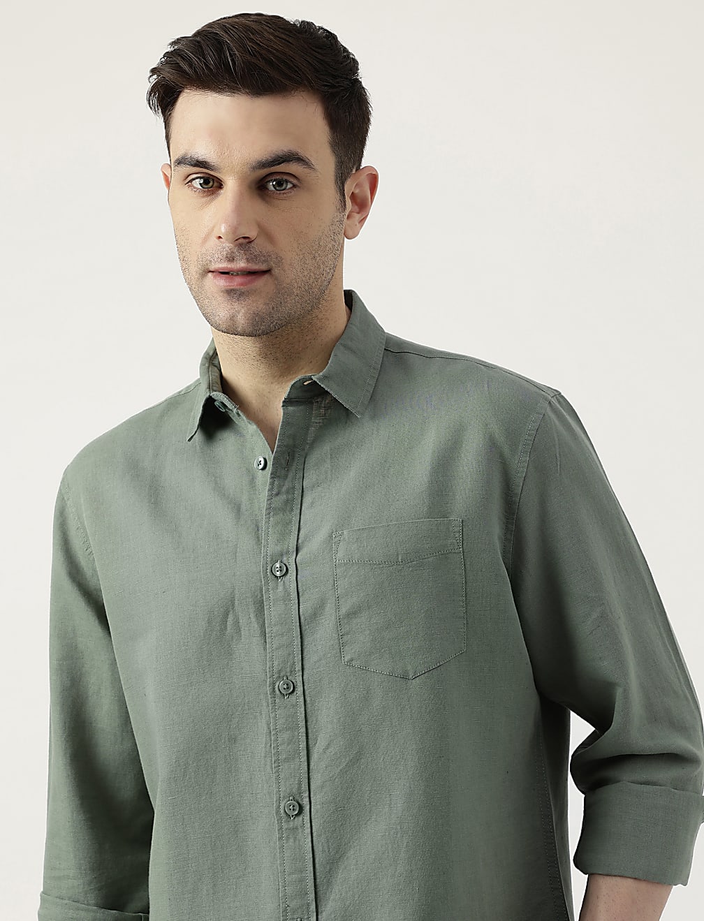 Buy Relaxed Fit Linen Blend Plain Shirt at Marks & Spencer