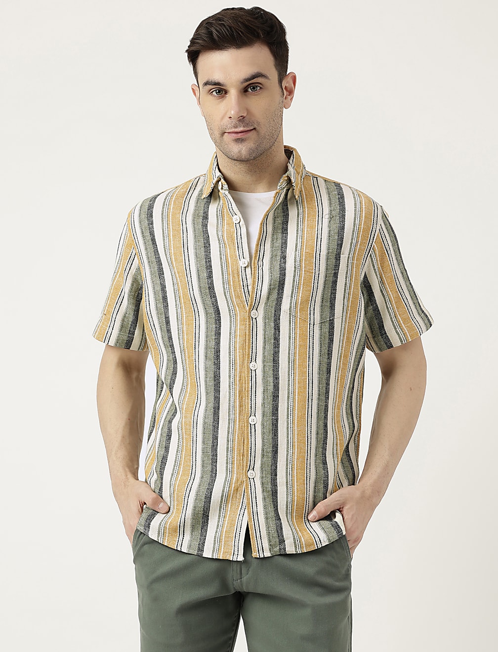 Relaxed Fit Solid Half Sleeves Shirt