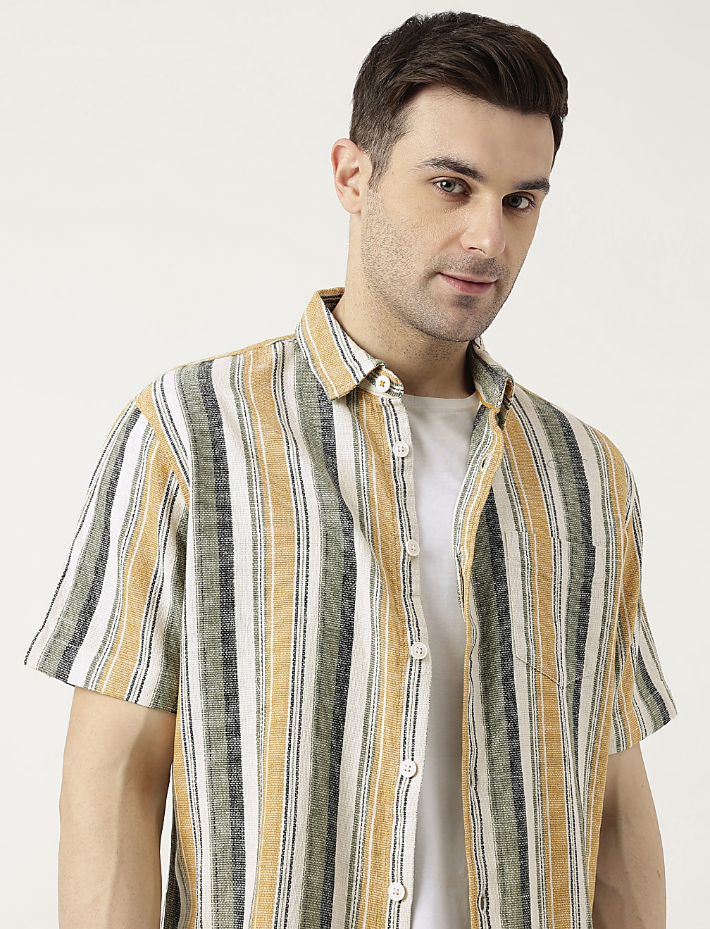 Relaxed Fit Solid Half Sleeves Shirt