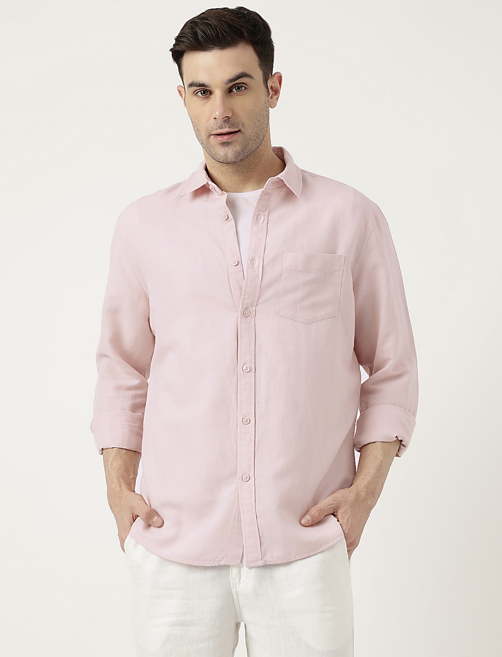 Relaxed Fit Solid Full Sleeves Shirt