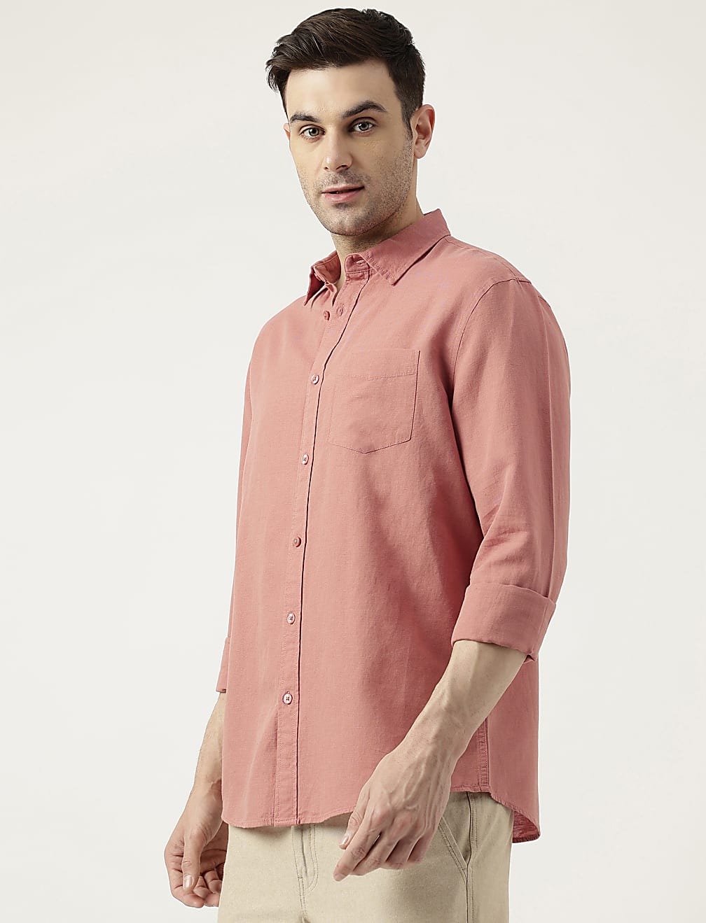 Relaxed Fit Solid Full Sleeves Shirt