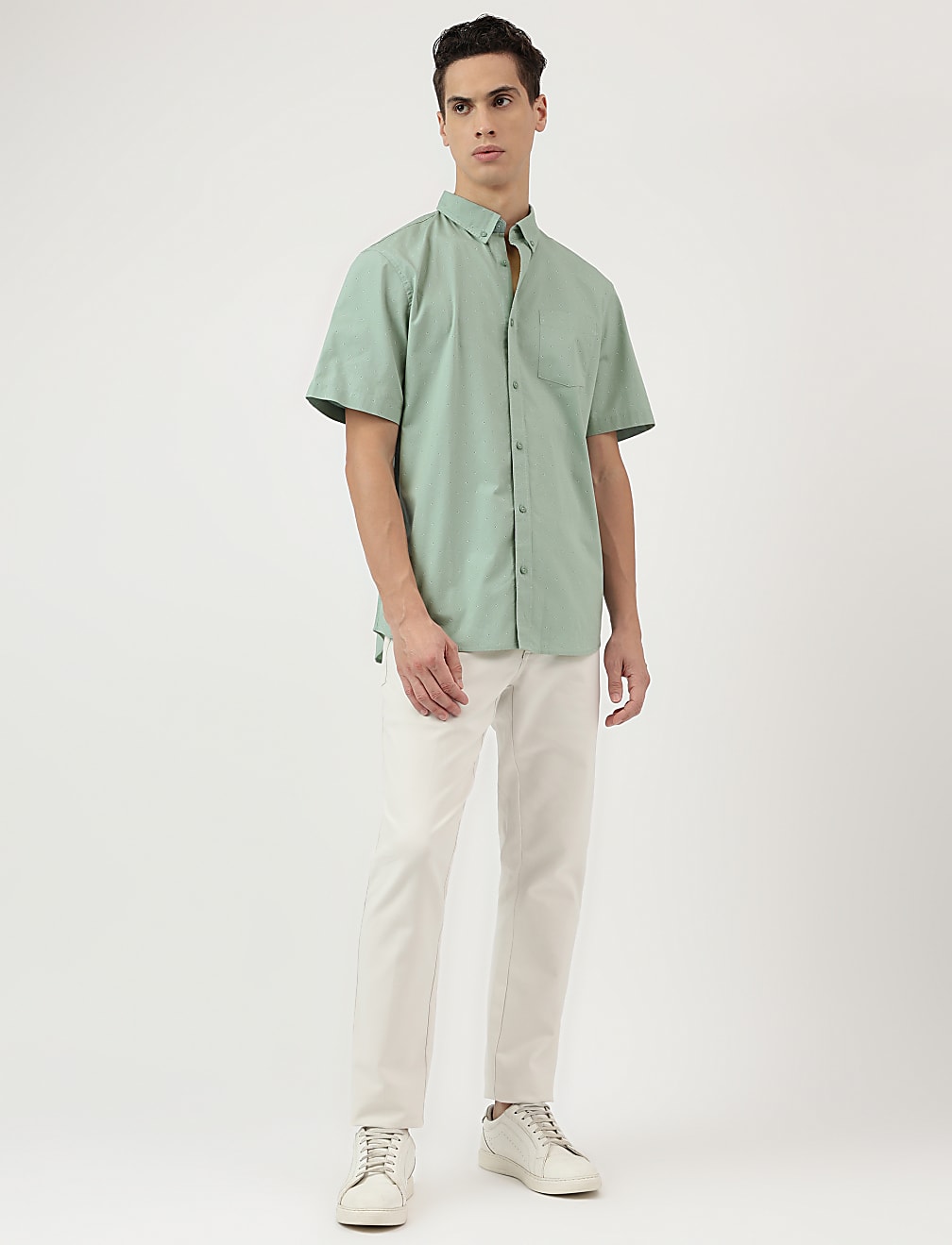Pure Cotton Button Down Collar Shirt