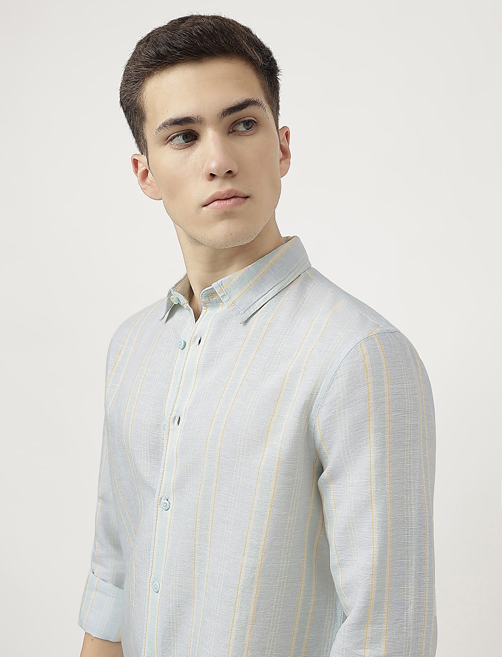 Linen Blend Striped Shirt