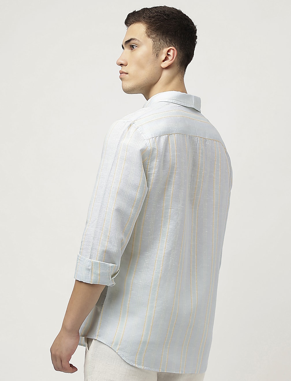 Linen Blend Striped Shirt