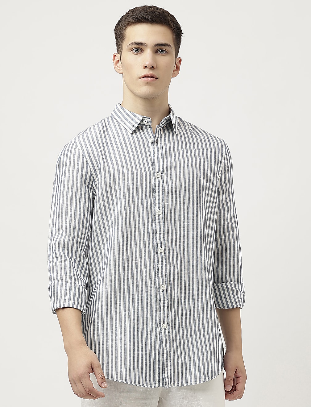 Linen Blend Striped Shirt