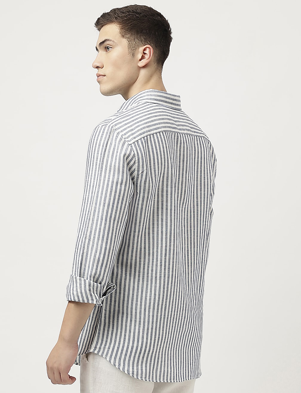 Linen Blend Striped Shirt