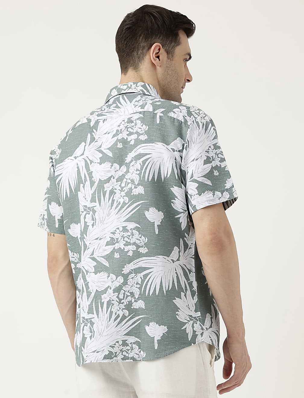 Relaxed Fit Linen Blend Tropical Shirt
