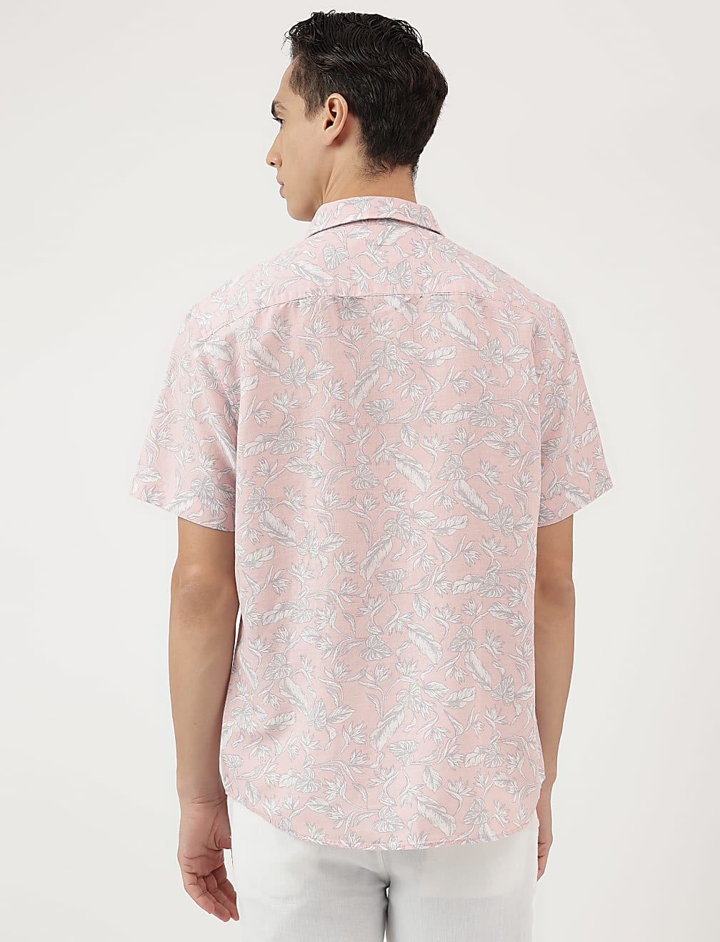 Relaxed Fit Linen Blend Tropical Shirt