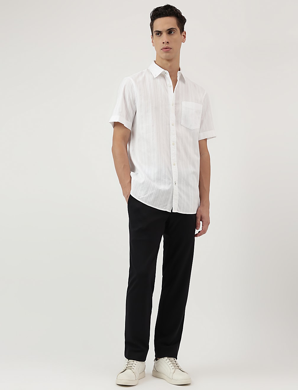 Pure Cotton Stripes Button Down Shirt
