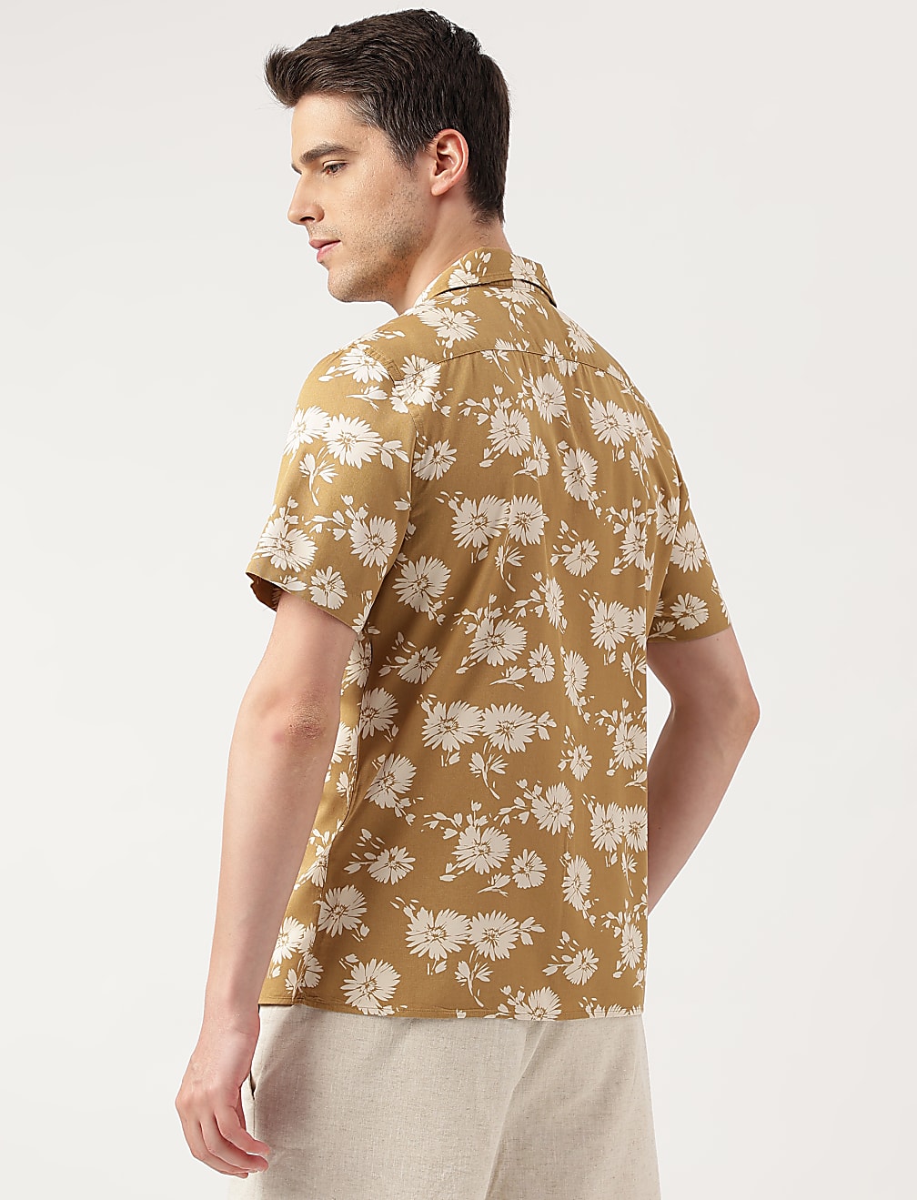 Modal Blend Floral Cuban Collar Shirt