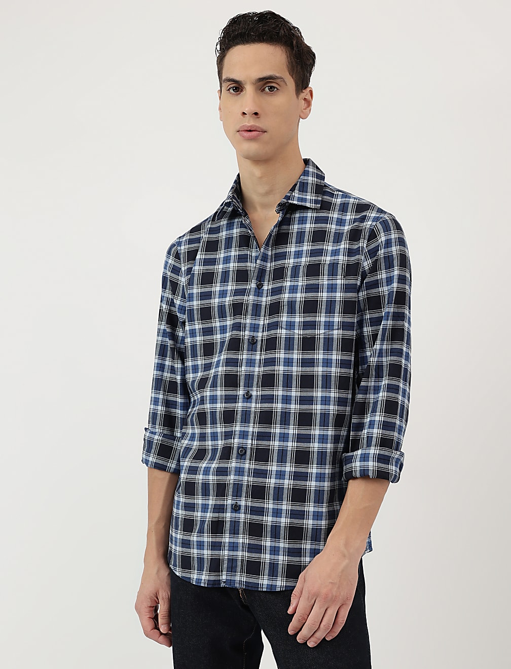 Pure Cotton Spread Collar Shirt
