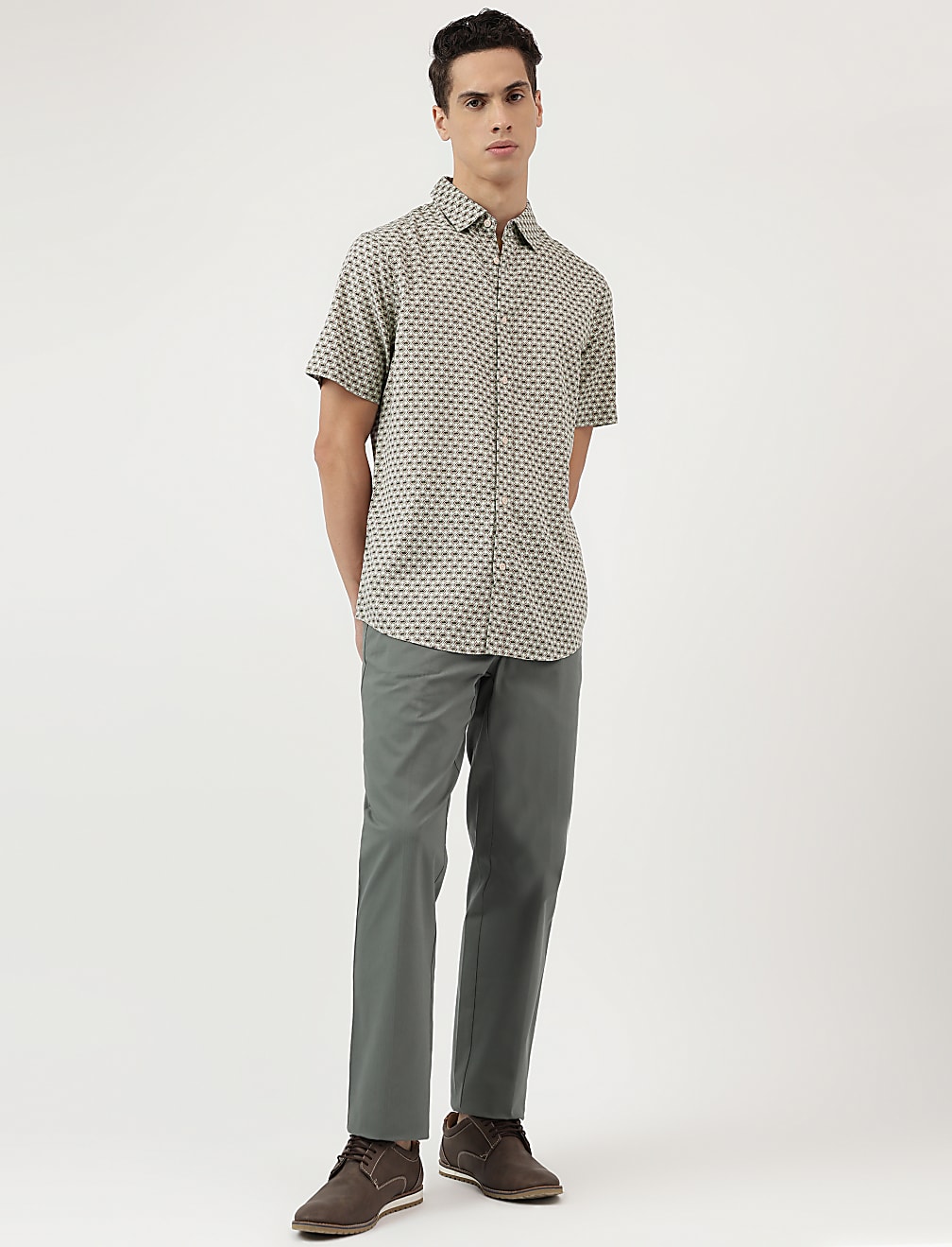Modal Mix Spread Collar Shirt