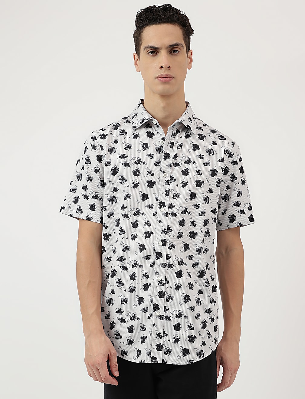 Modal Mix Spread Collar Shirt
